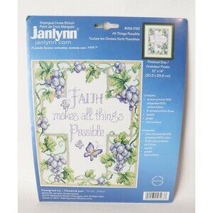 Janlynn All Things Possible #056-0163 Vintage 2002 Stamped Cross Stitch Kit  NOS